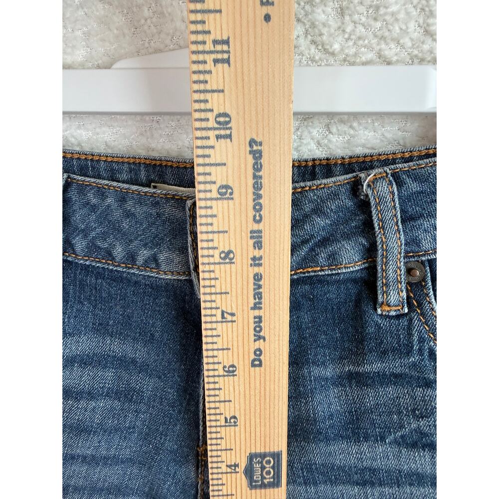Bullhead black y2k distressed womens sz 9 denim short shorts dark wash low rise - Picture 4 of 7